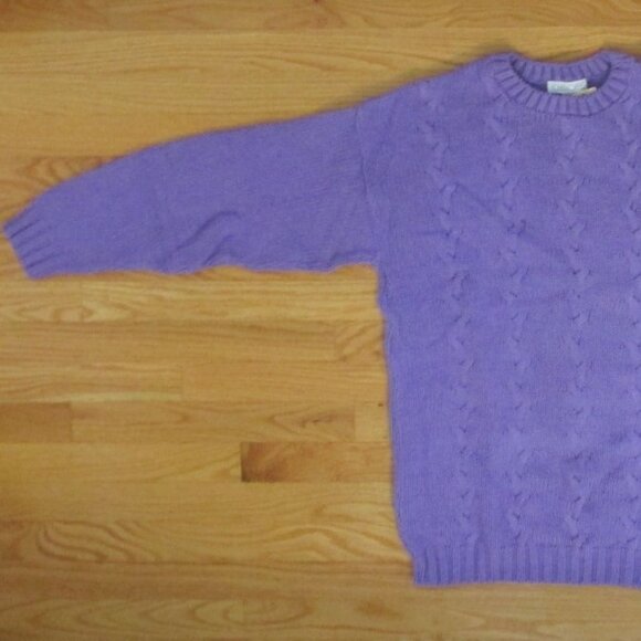 CHEROKEE WOMEN'S SIZE L SWEATER LAVENDER TUNIC CREW NECK CABLE KNIT NWT - Picture 2 of 11